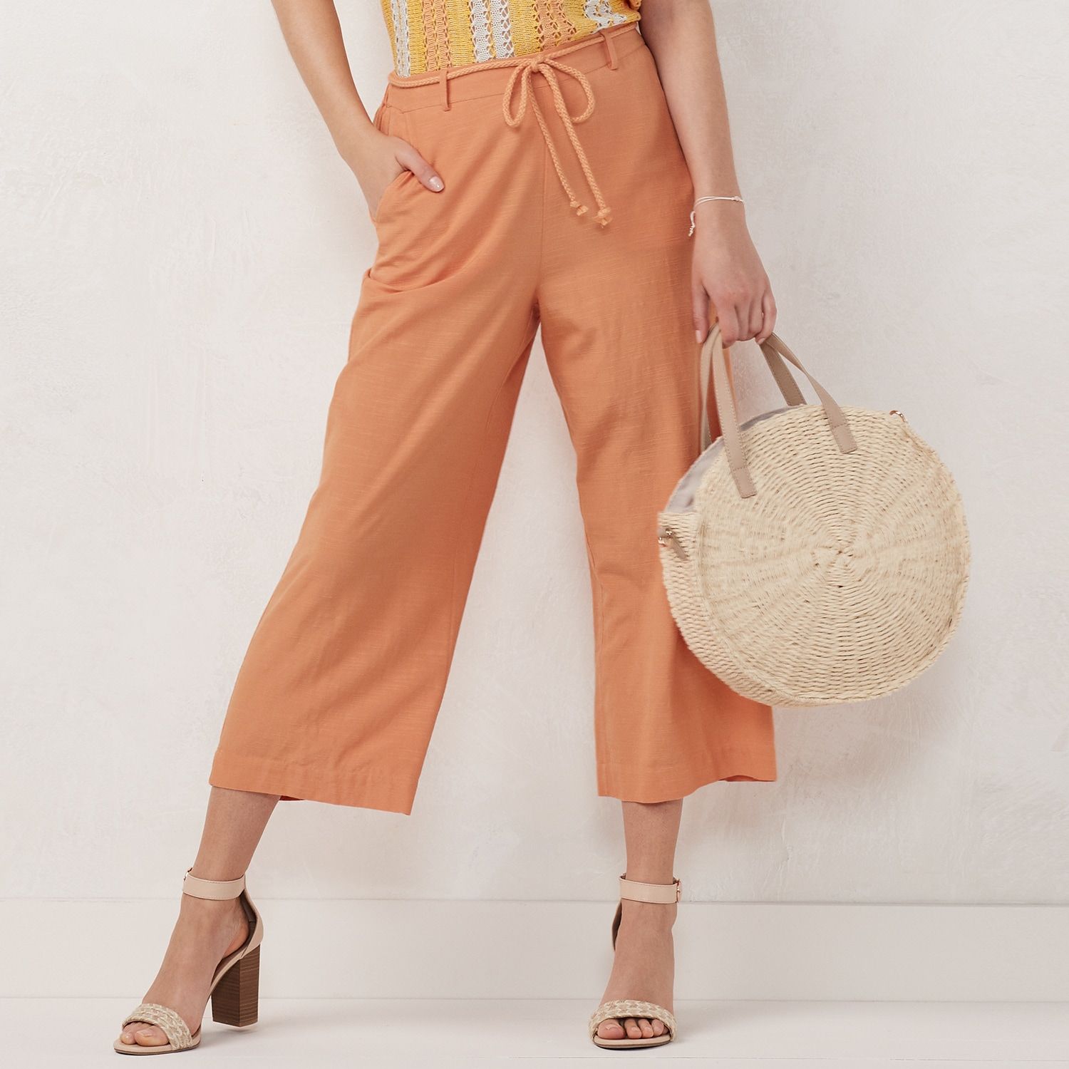 Belted Wide Leg Pants