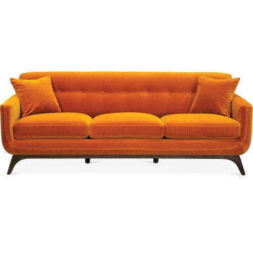 Orange Couches And Leather Sofas, Burnt Orange Tufted Sofa