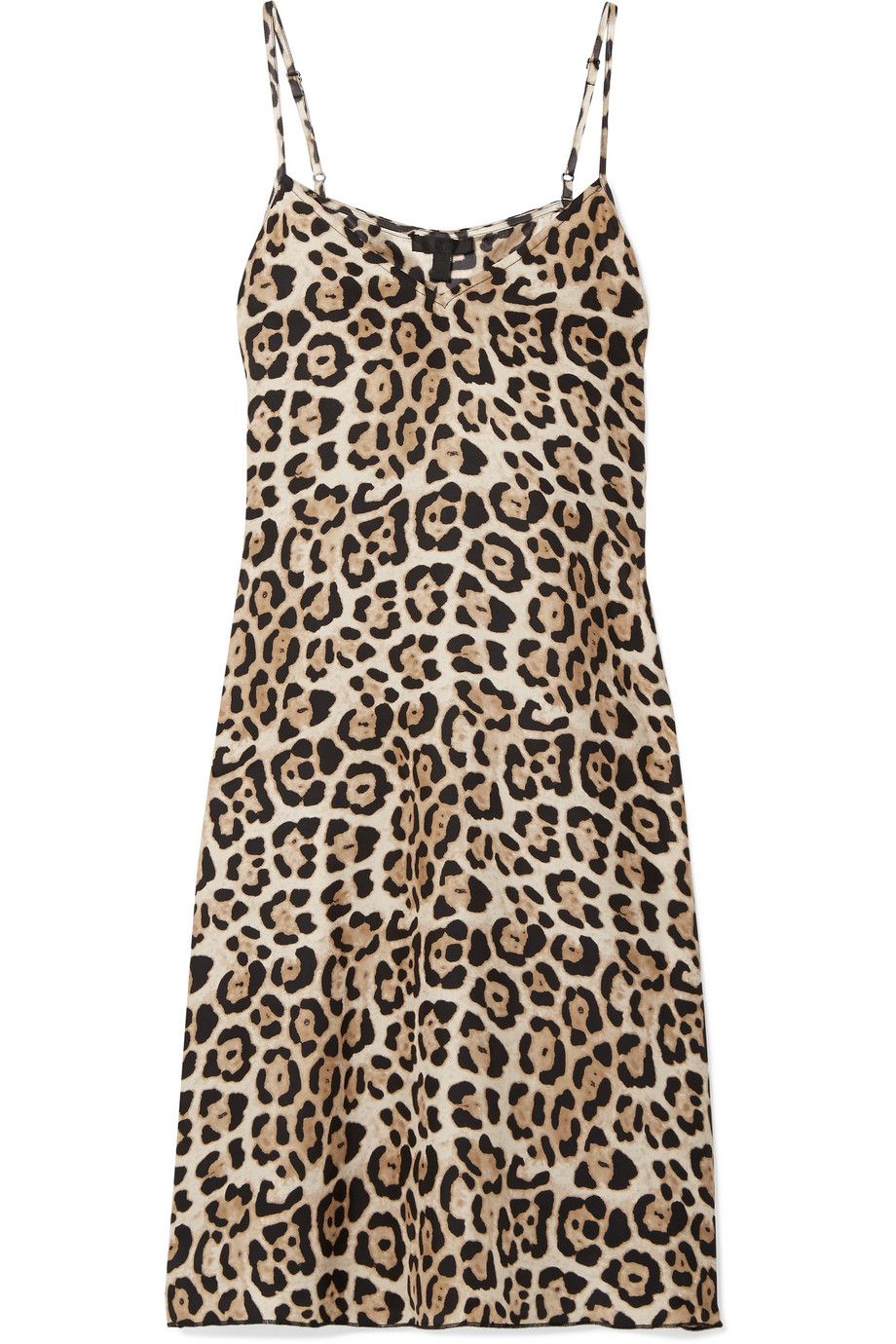Leopard Print Silk-Charmeuse Mini Dress