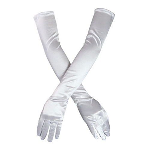 White Satin Gloves