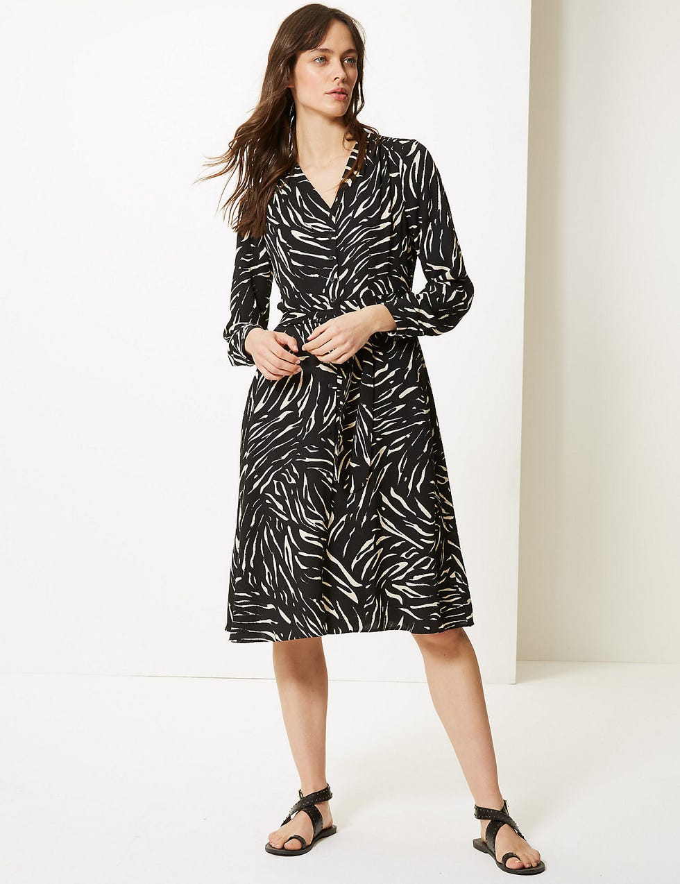 Animal Print Shirt Dress 