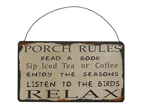 Porch Rules Metal Sign