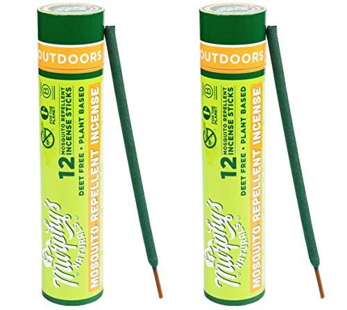 Murphy's Naturals Mosquito Repellent Incense Sticks | Bamboo Incense w/Citronella, Rosemary, Lemongrass, Peppermint & Cedarwood Essential Oils | Plant Based DEET Free | 12 Sticks per Tube | 2 Pack