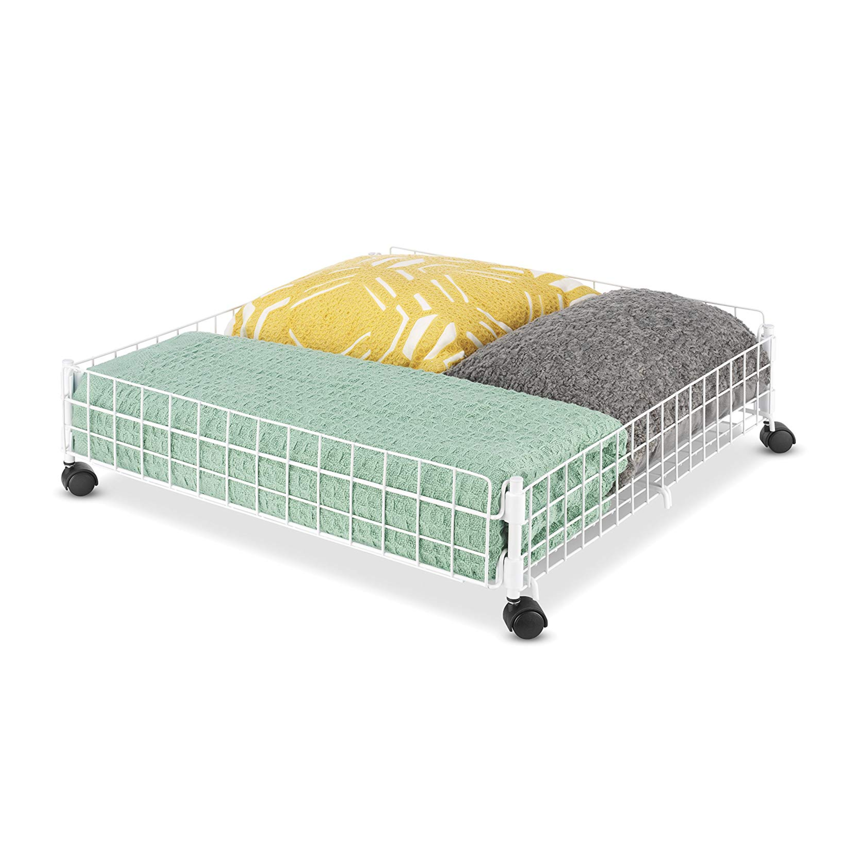 Rolling White Wire Underbed Cart
