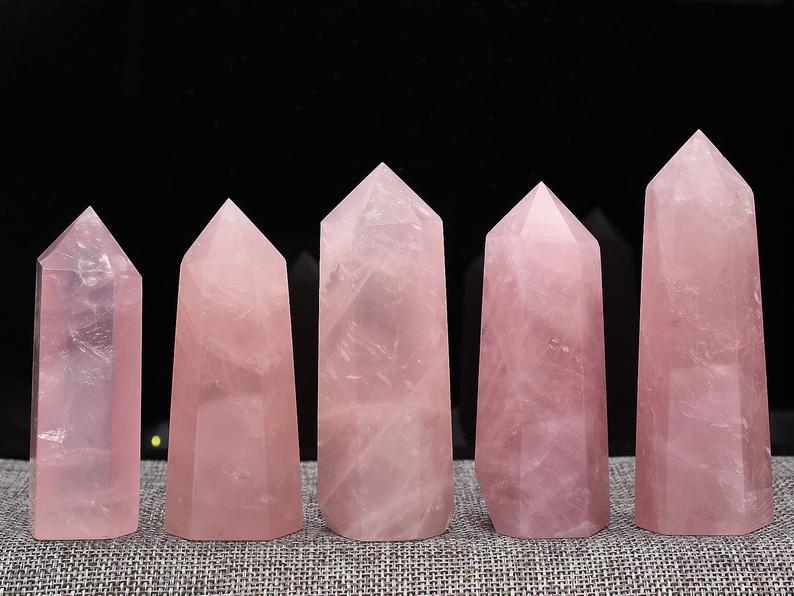 Rose Quartz Crystal Tower Point