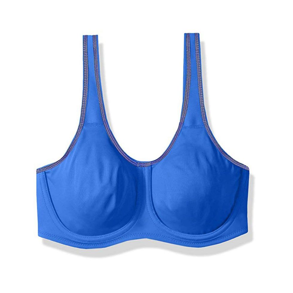 High Impact Sports Bras For Women Support Underwire Cross Back Large Bust  Cool Comfort Molded Cup Light Blue 13 40E