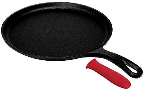 Cast Iron Round Griddle – 10.5” Pan - Pre-Seasoned Skillet 