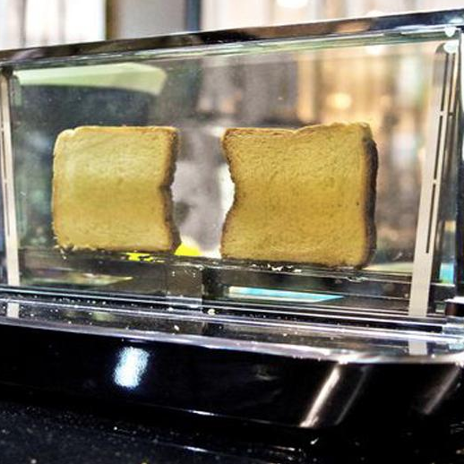 Toaster has TRANSPARENT panels on the side