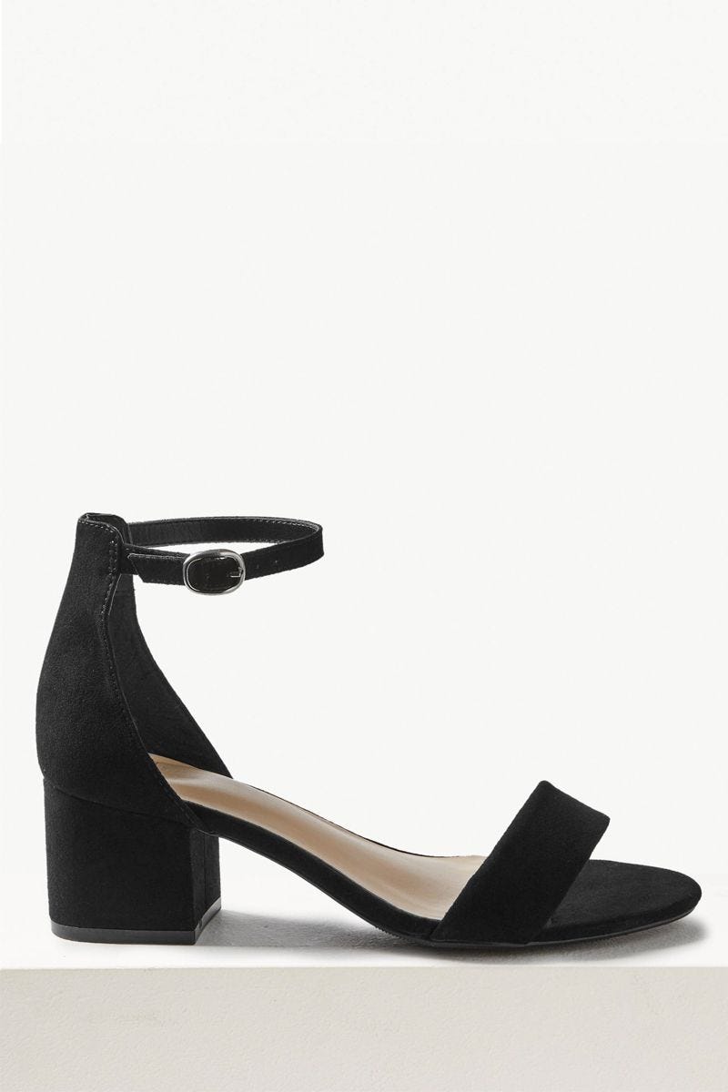 Wide Fit Block Heel Two Part Sandals