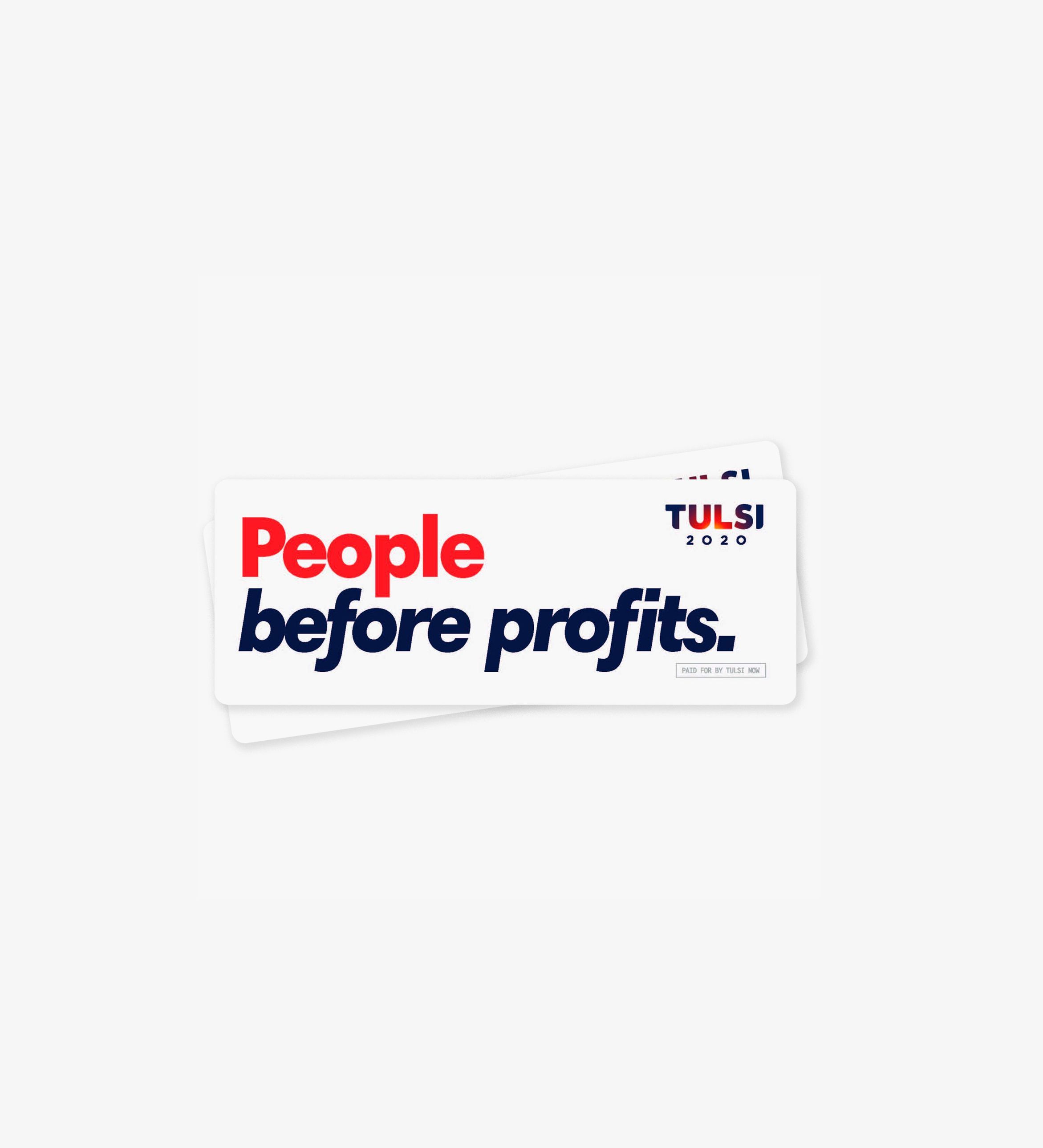 People Before Profits Bumper Sticker