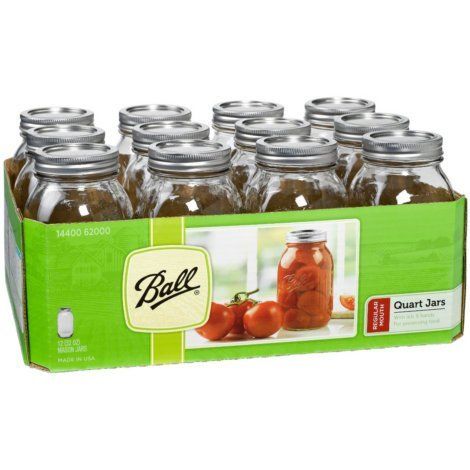 Ball Regular Mouth Quart 12 Pieces Jars (32oz) Made in USA, Clear