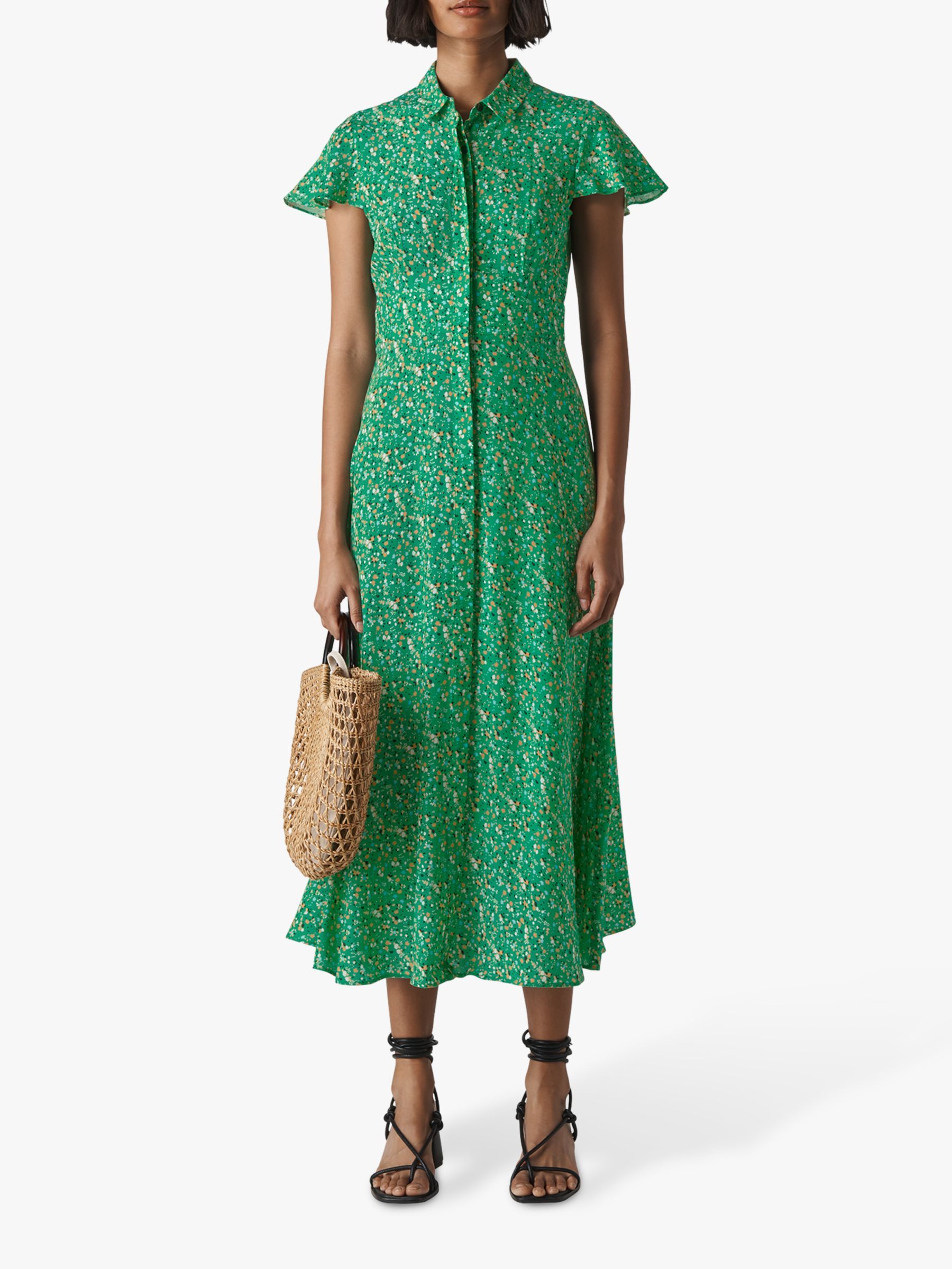 Whistles green hotsell ditsy dress