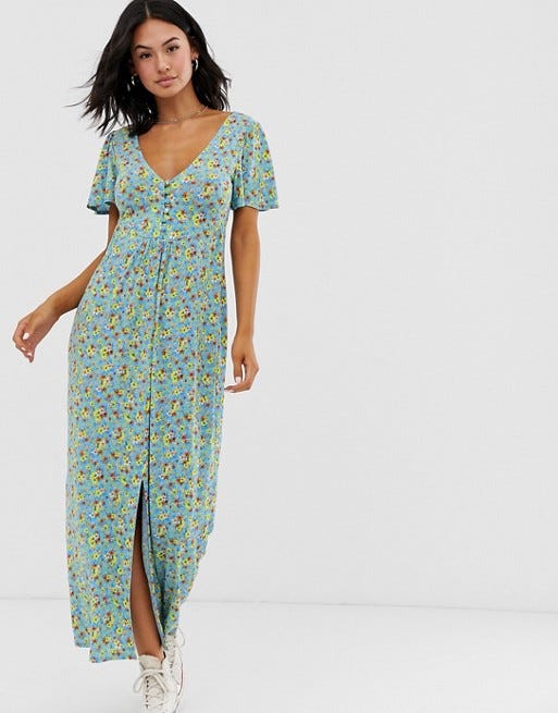 Jersey Crepe Maxi Tea Dress 