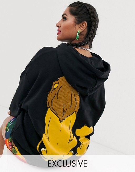 Disney The Lion King Oversized Hoodie with Simba and Mufasa Back Print