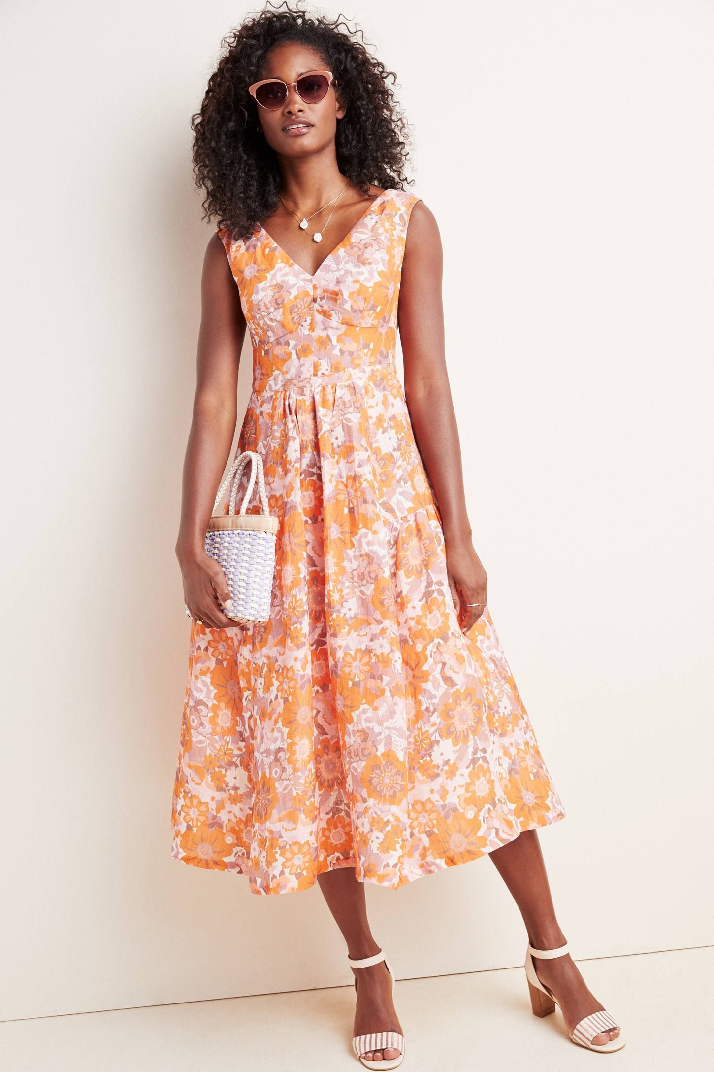 Hope for Flowers by Tracy Reese Anthropologie Michelle Floral Midi Dress [PETITE]