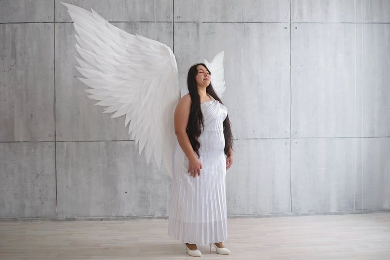 White Angel Female fancy dress costume Dress Wings Halo Nativity Halloween 86576 