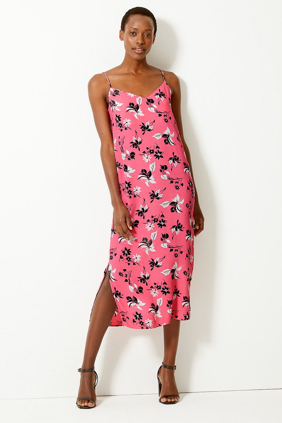 Floral Print Slip Midi Dress
