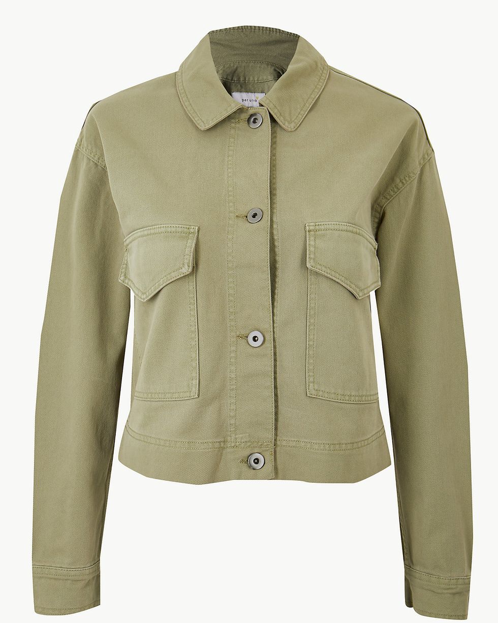 Pure Cotton Cropped Utility Jacket