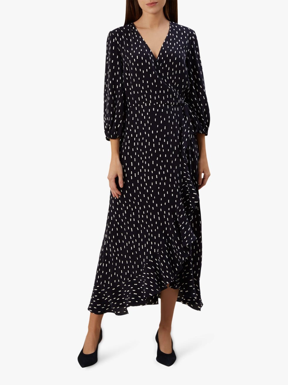 Hobbs Lucinda Dress, Navy/Ivory