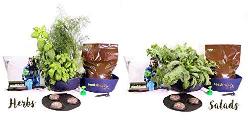 Seedsheet, Grow Your Own Salad and Herbs Kit, Container Garden, Organic Seed Pods, As Seen on Shark Tank