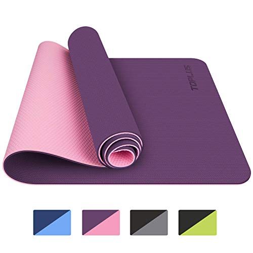TOPLUS Yoga Mat, Classic Pro Yoga Mat TPE Eco Friendly Non Slip Fitness Exercise Mat with Carrying Strap-Workout Mat for Yoga, Pilates and Gymnastics 183 x 61 x 0.6CM