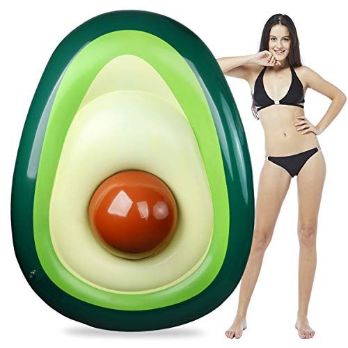 Giant Inflatable Avocado Pool Float With Ball