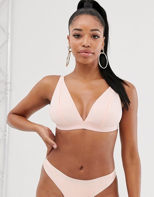 Fuller Bust basic microfibre triangle bra in tonal beige