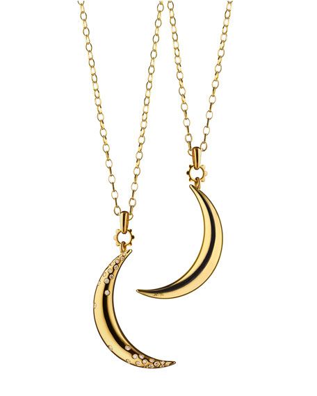Dream Moon Charm Necklace with Diamonds