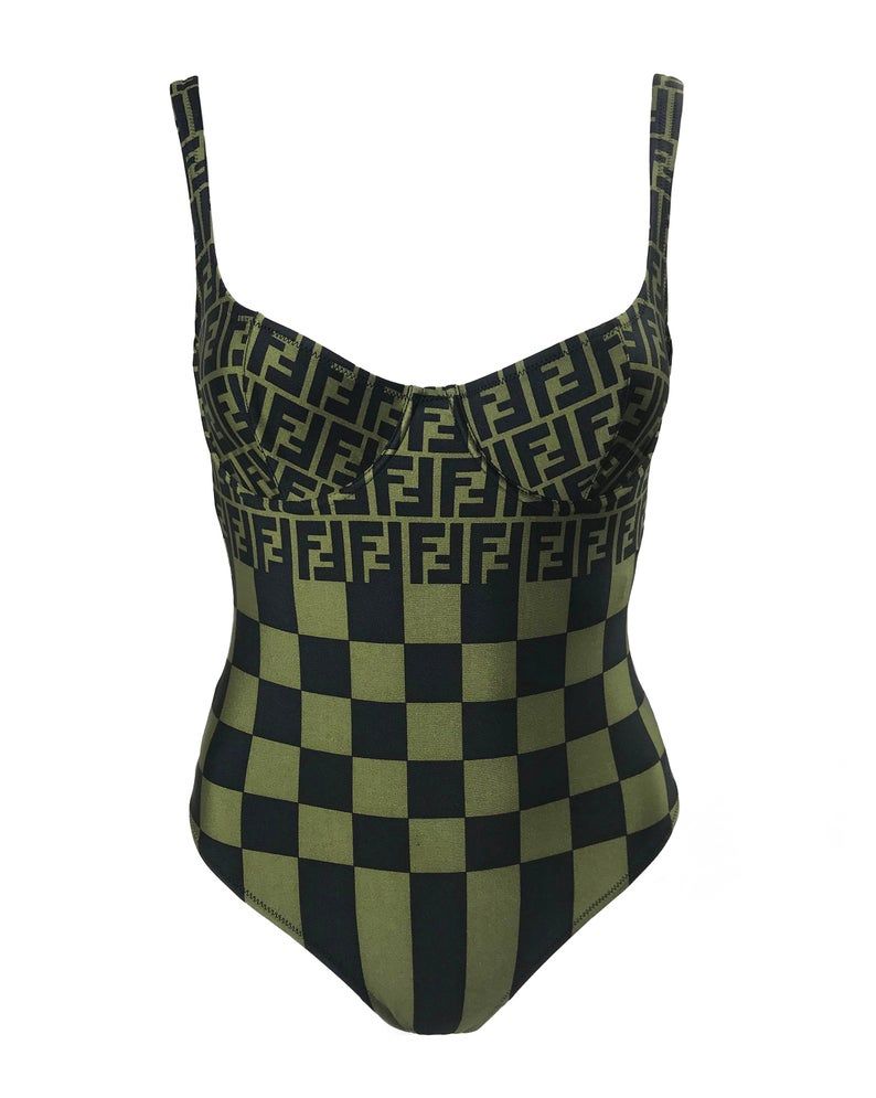 Vintage Swimsuit 1990s Zucca Print