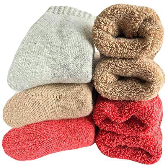 Warm Mixed Pack Winter Socks Comfortable Boys High Performance Girls Thick Knit 2.45 Tog Kids Thermal Socks 