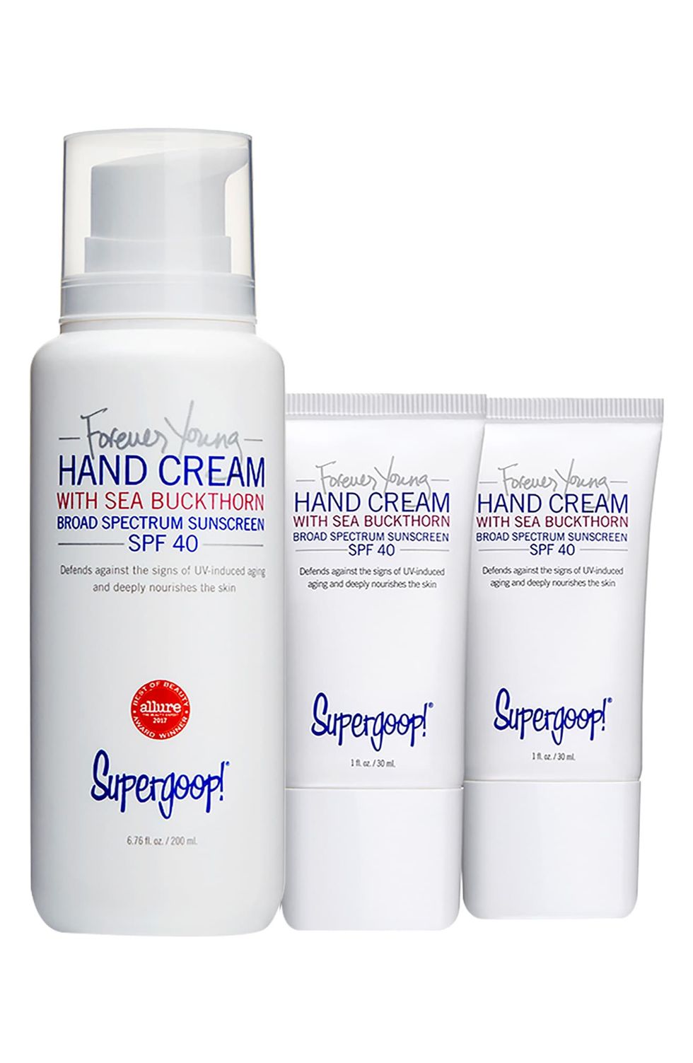 Supergoop! Forever Young Hand Cream with Sea Buckthorn SPF 40 Trio