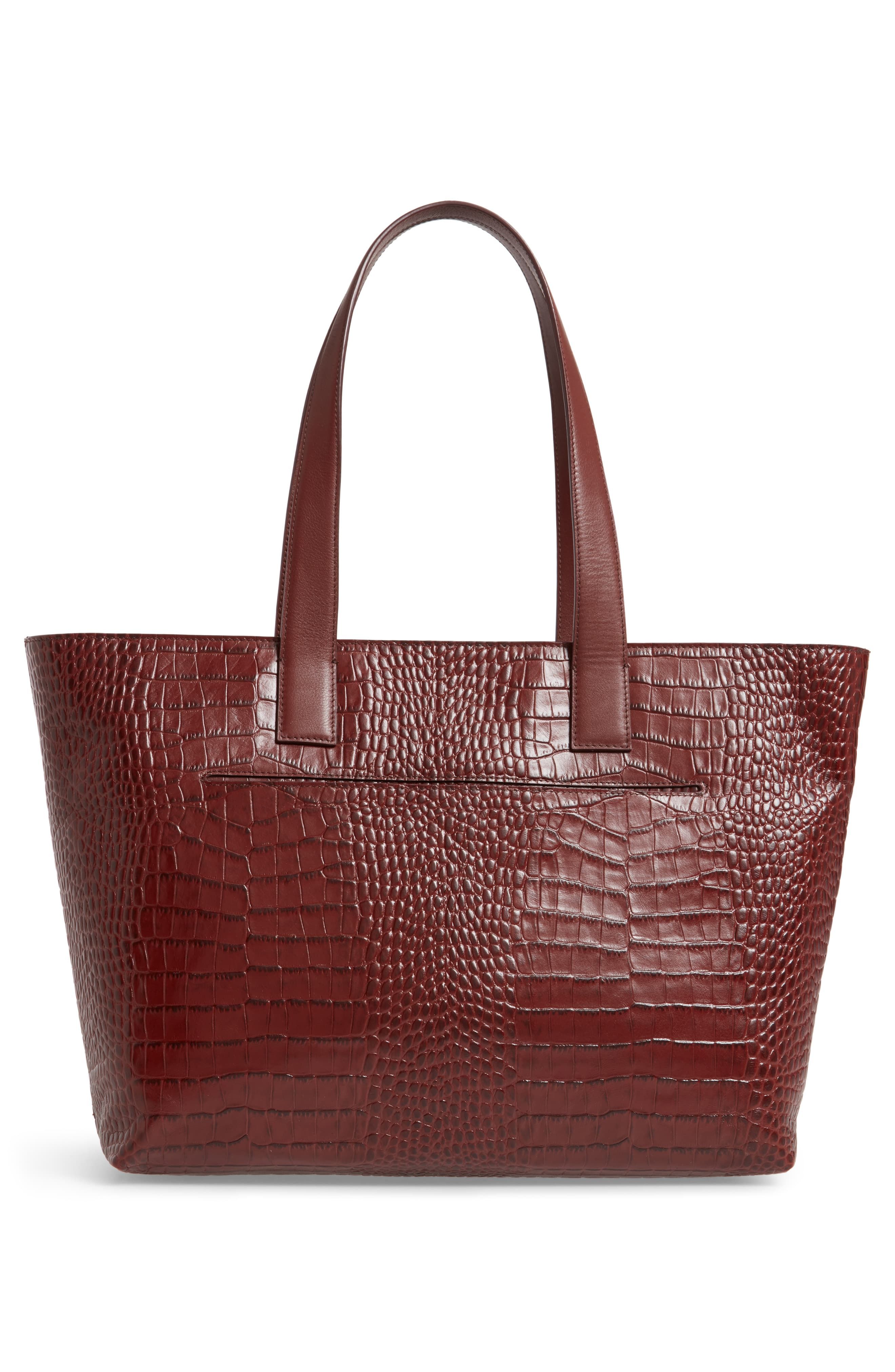 Croc Embossed Leather Tote