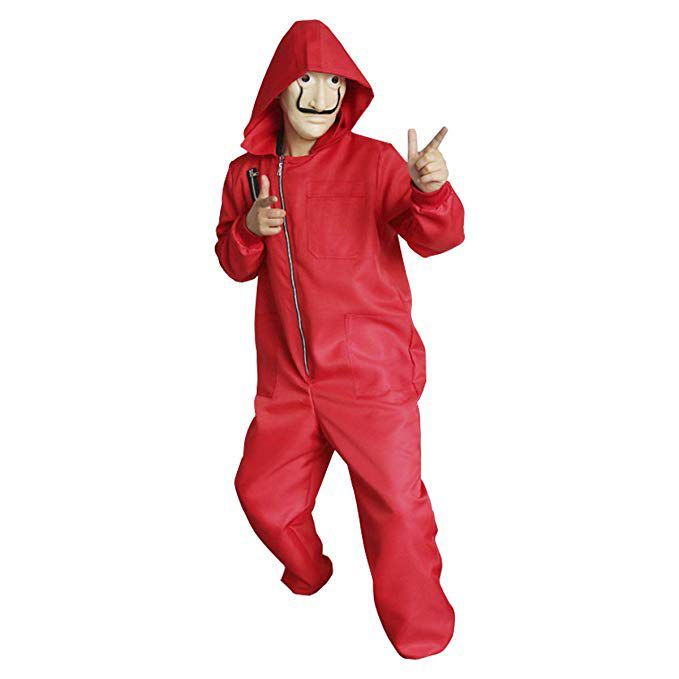 Moalioi Red Jumpsuit Costume With Hood and Mask India  Ubuy