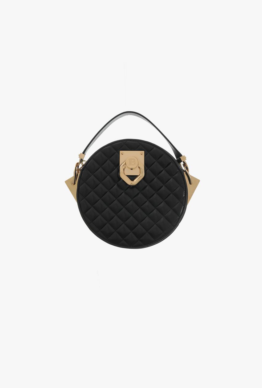 BALMAIN x CARA Twist-quilted leather bag