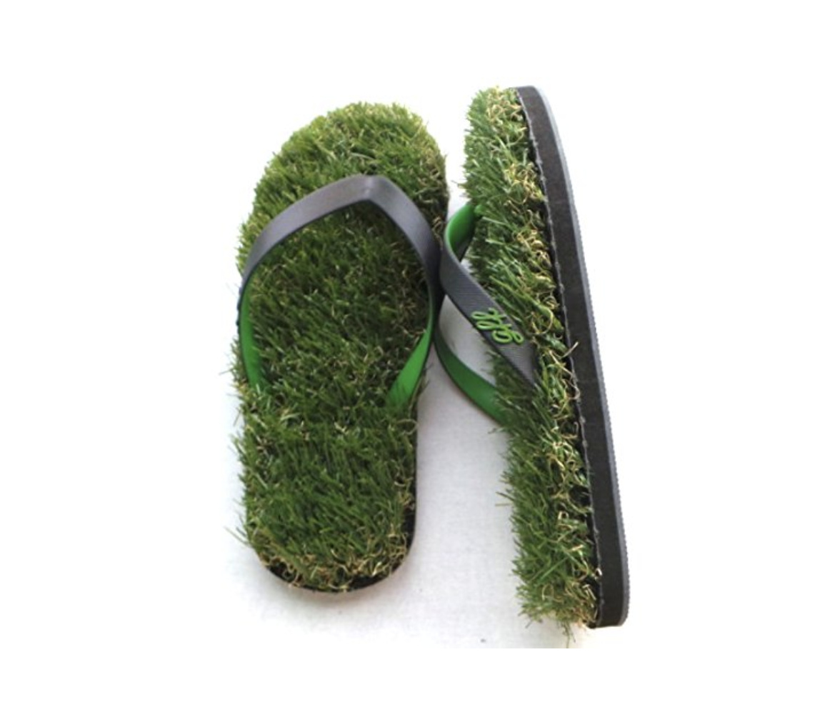 real grass flip flops