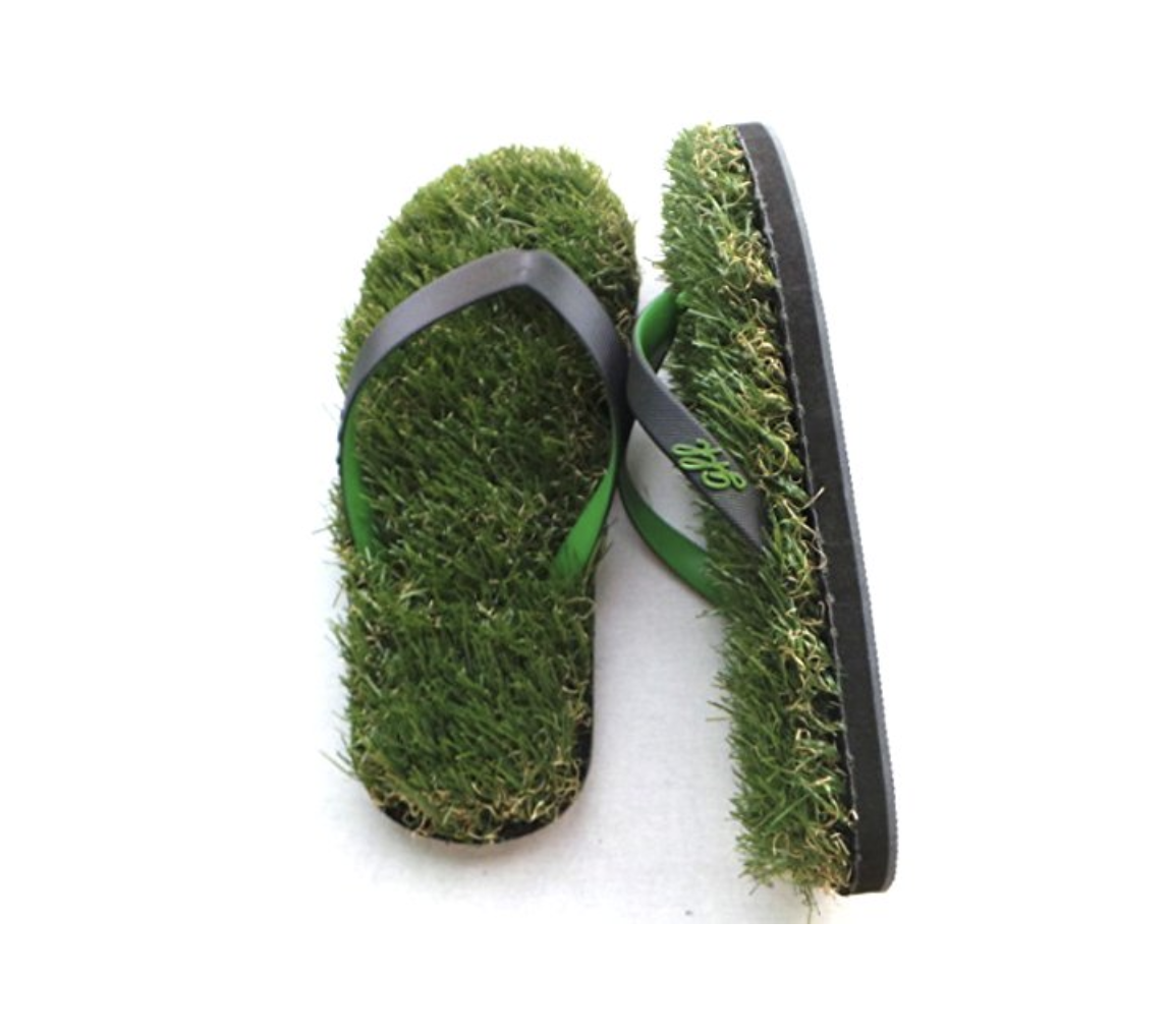 grass flip flops