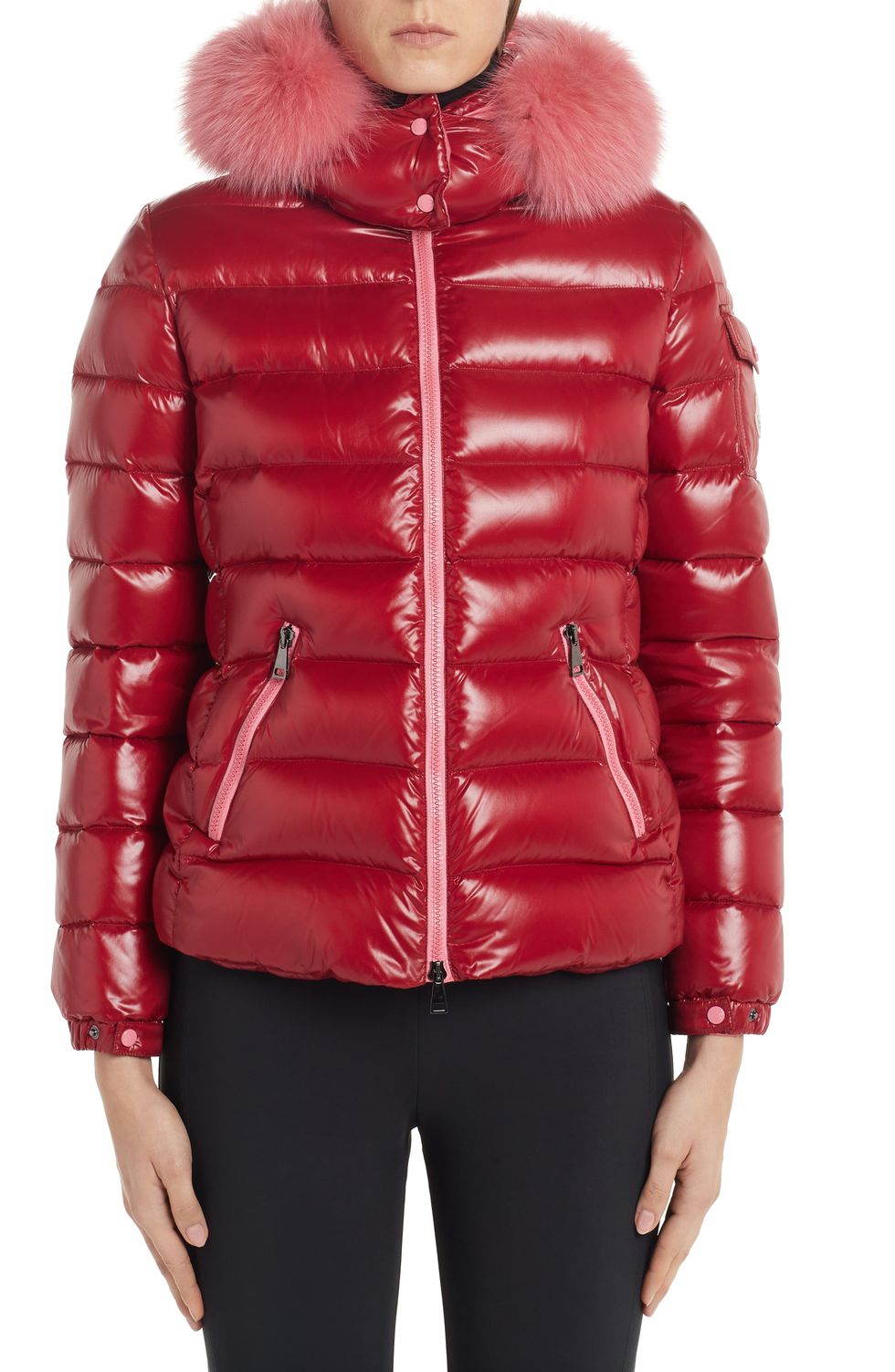 Badyfur Quilted Down Puffer Jacket with Removable Genuine Fox Fur Trim