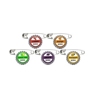 5 Soda Bottle Cap Pins 5 Soda Bottle Cap Pins