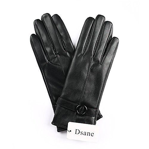 Black Leather Touchscreen Gloves