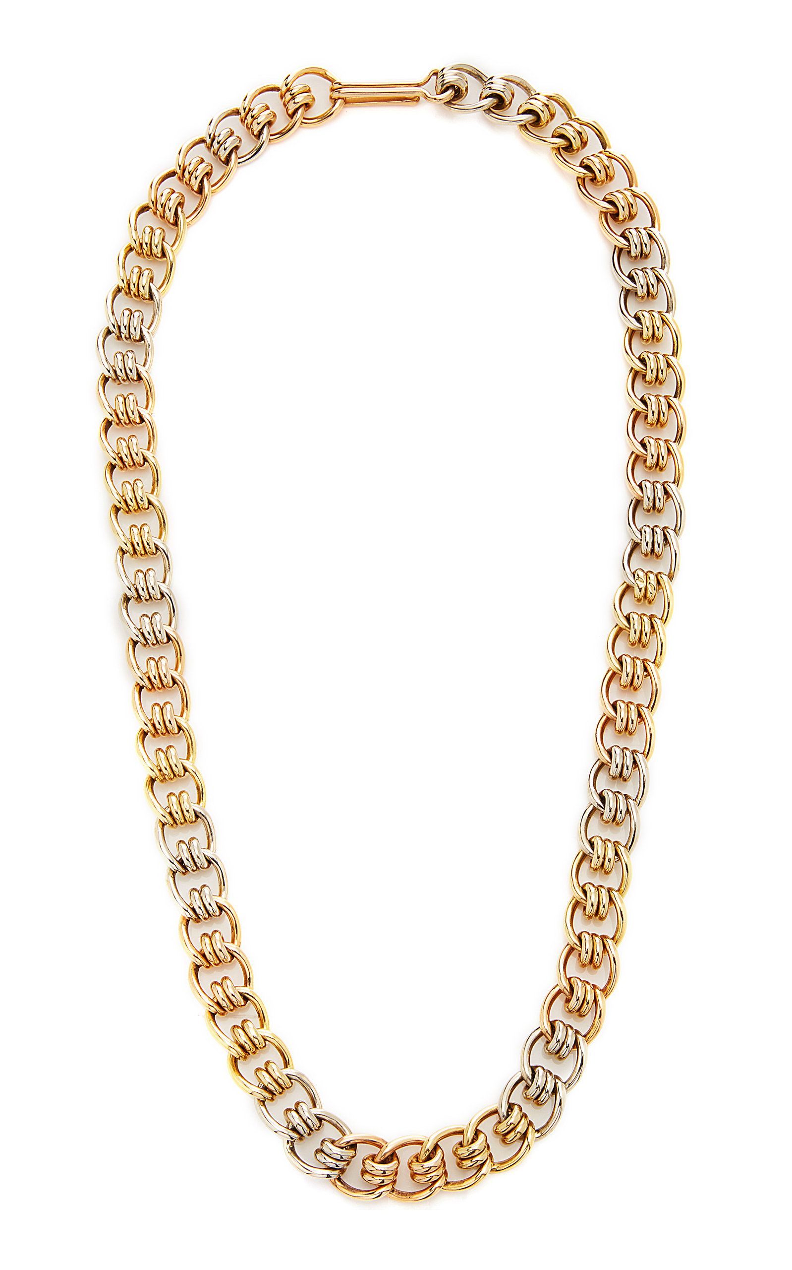 Tricolor Gold Chain Necklace by Vintage Bulgari