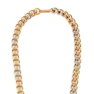 Tricolor Gold Chain Necklace by Vintage Bulgari