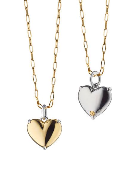 Two-Tone Heart of Gold Charm Necklace