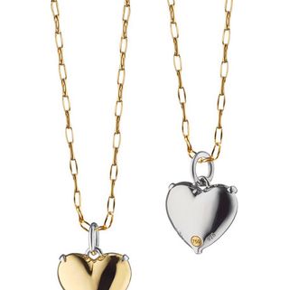 Two-Tone Heart of Gold Charm Necklace