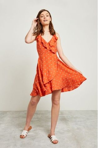 tesco orange dress