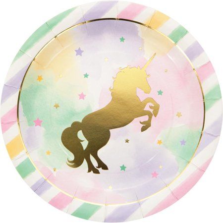 Sparkle Unicorn Paper Plates