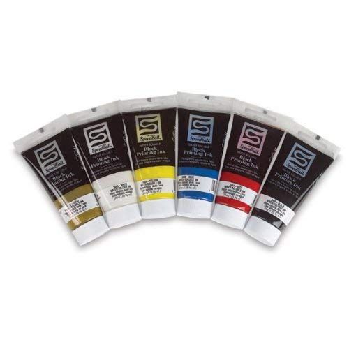 Speedball Water-Soluble Block Printing Ink Starter Set - 6 Bold Colors With Satiny Finish - 1.25 FL OZ Tubes - 3470