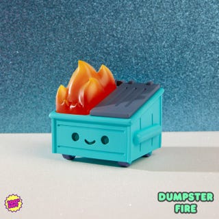 dumpster fire plush toy