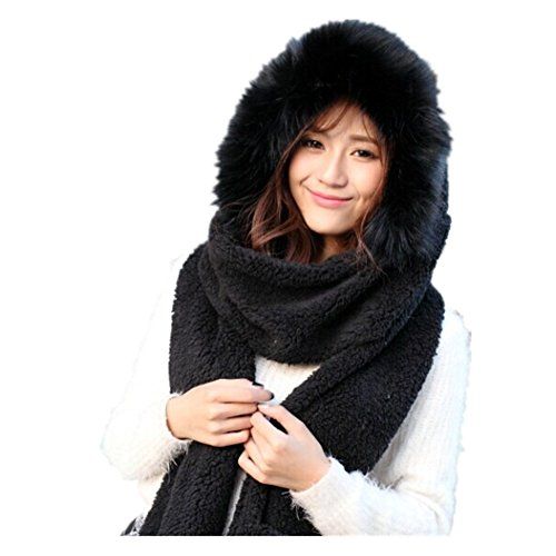 Ladies Winter Hat With Long Scarf Attached 