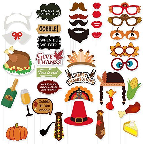 Friday Night Thanksgiving Day Turkey Photo Booth Props Kit