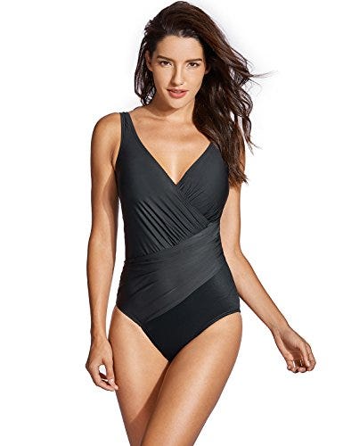 Delimira Bañadores con Relleno Vientre Plano Reductores para Mujer Negro EU:40